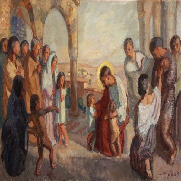 Jesus In The Temple Oil Painting by Axel Bredsdorff