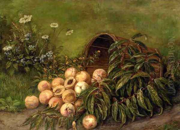 Still Life with Peaches Oil Painting by Thomas Worthington Whittredge