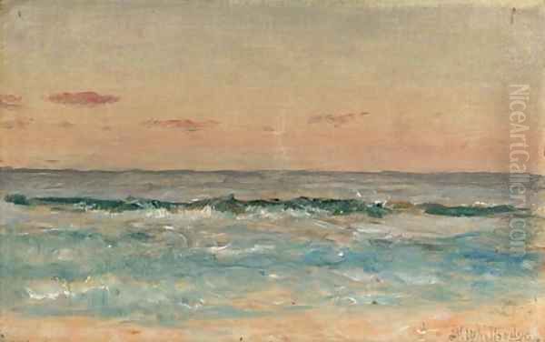 Waves Rolling in on a Sandy Beach by Thomas Worthington Whittredge