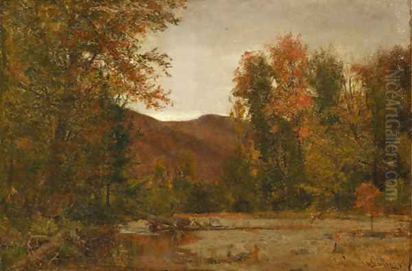 Deer in a Landscape Oil Painting by Thomas Worthington Whittredge