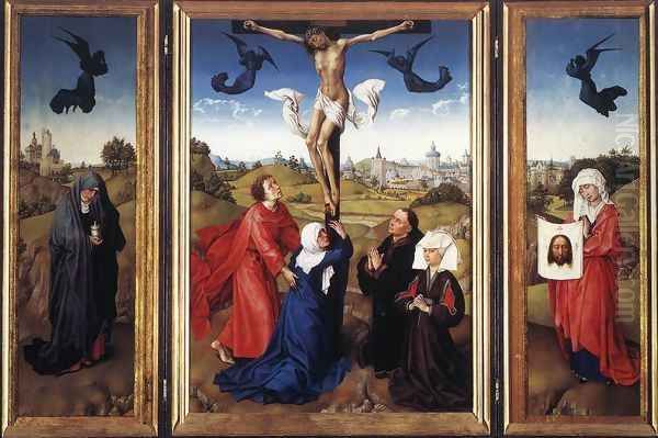 Crucifixion Triptych c. 1445 Oil Painting by Rogier van der Weyden