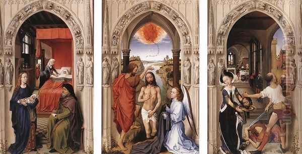 St John the Baptist altarpiece Oil Painting by Rogier van der Weyden