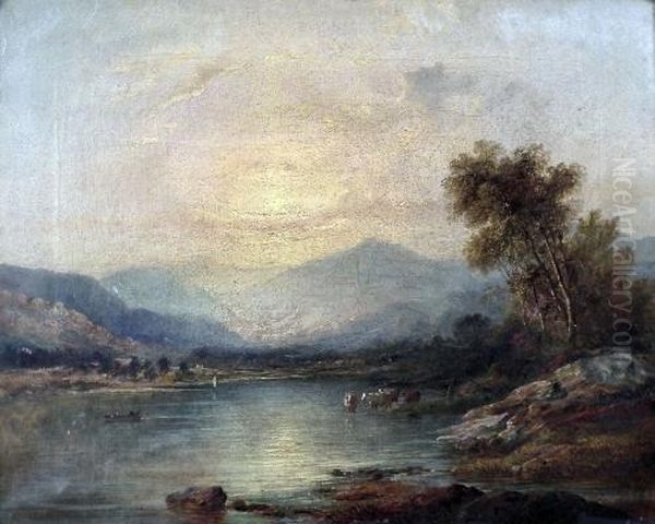 Lake Scene Oil Painting by Robert Bridgehouse