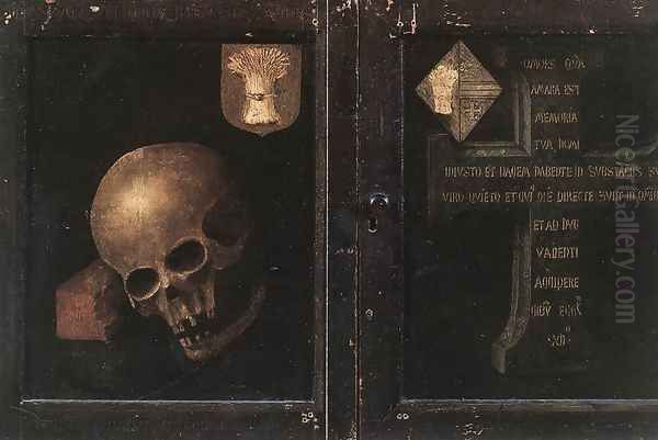 Braque Family Triptych (closed) c. 1450 Oil Painting by Rogier van der Weyden