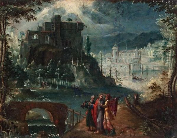 Cristo Camino De Emaus Oil Painting by Paul Bril