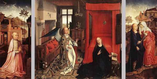 Annunciation Triptych c. 1440 Oil Painting by Rogier van der Weyden