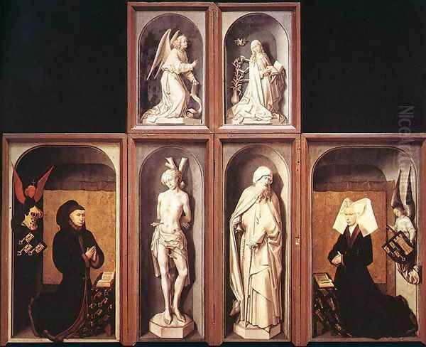 The Last Judgment Polyptych (reverse side) 1446-52 Oil Painting by Rogier van der Weyden