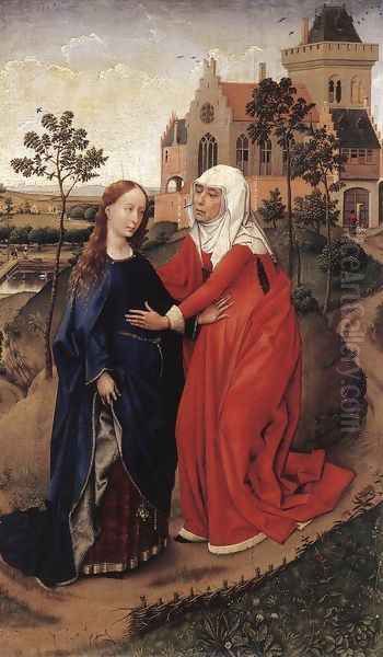 Visitation c. 1445 Oil Painting by Rogier van der Weyden