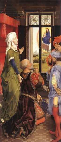 Bladelin Triptych (left wing) 1445-50 Oil Painting by Rogier van der Weyden