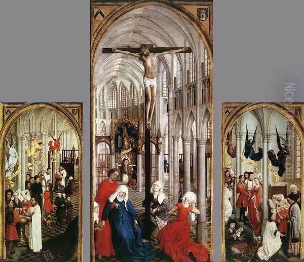 Seven Sacraments Altarpiece 1445-50 Oil Painting by Rogier van der Weyden