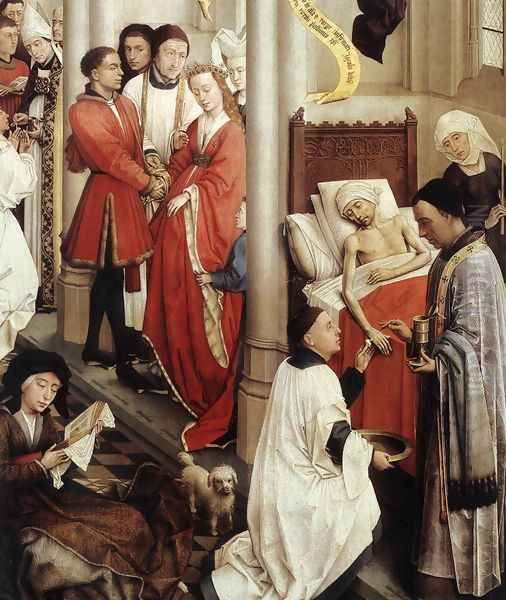 Seven Sacraments Altarpiece (detail-5) 1445-50 Oil Painting by Rogier van der Weyden