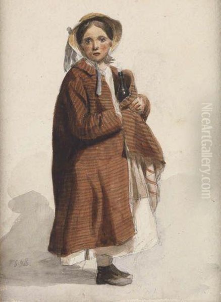 Young Girl Oil Painting by John George Brown