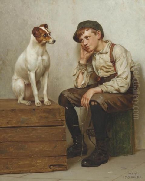 Mutual Admiration Oil Painting by John George Brown