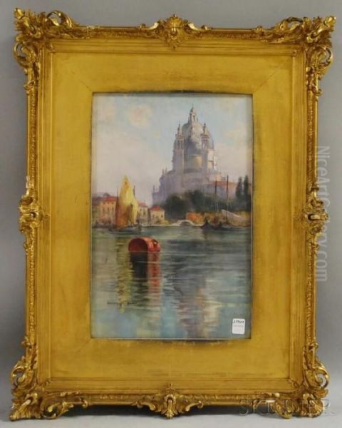 Venetian Canal Scene Oil Painting by Walter Francis Brown