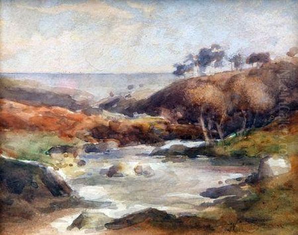 River Landscape Oil Painting by William Fulton Brown