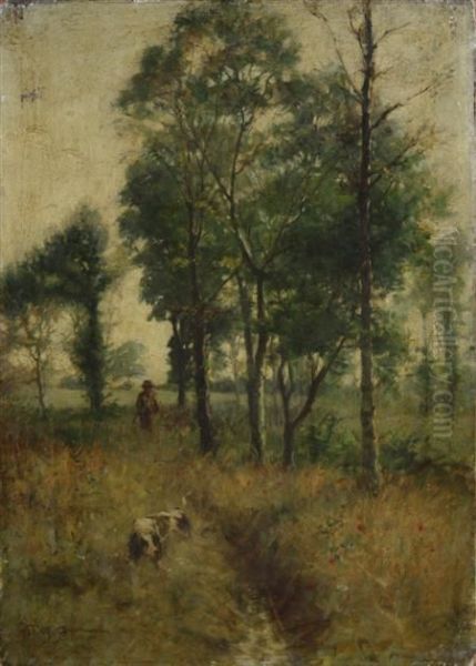 A Walk Through The Meadow Oil Painting by William Mason Brown