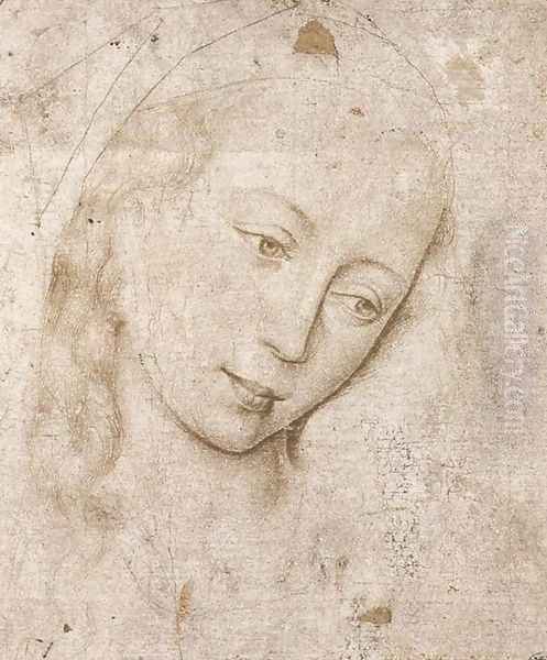 Head of the Madonna c. 1460 Oil Painting by Rogier van der Weyden