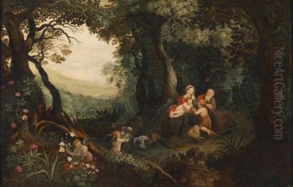 The Rest On The Flight Into Egypt Oil Painting by Jan The Elder Brueghel