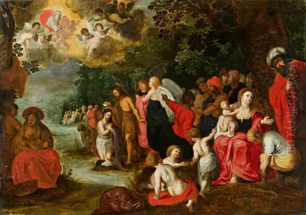 Taufe Christi Oil Painting by Jan Brueghel the Younger