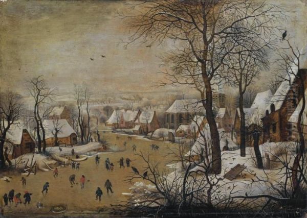 La Trappe Aux Oiseaux Oil Painting by Pieter The Younger Brueghel