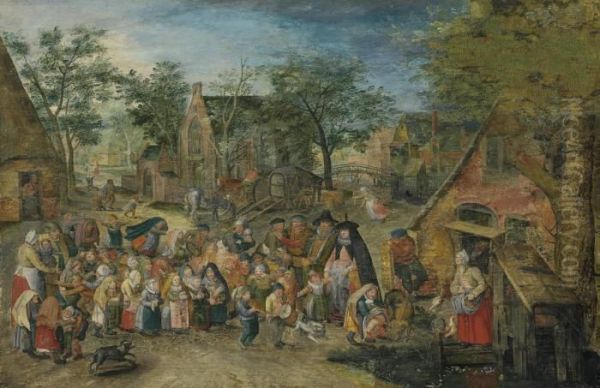 The Whitsun Bride Oil Painting by Pieter The Younger Brueghel