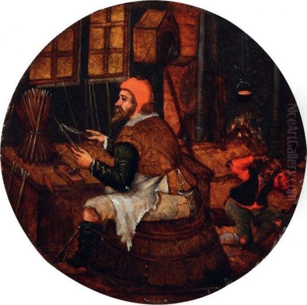 Der Pfeilschnitzer Oil Painting by Pieter The Younger Brueghel