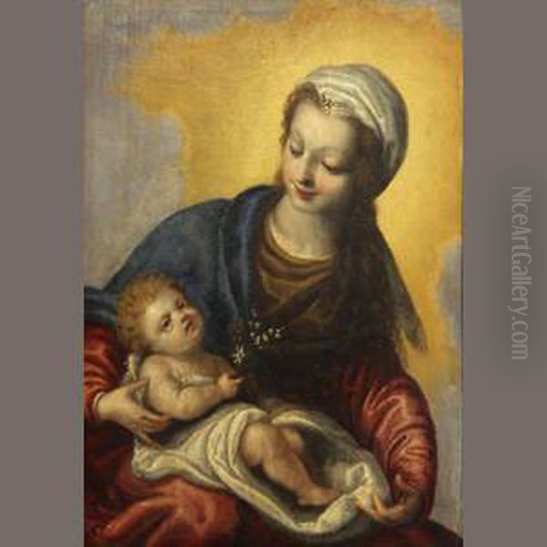 The Madonna And Christ Child Oil Painting by Domenico Brusasorzi