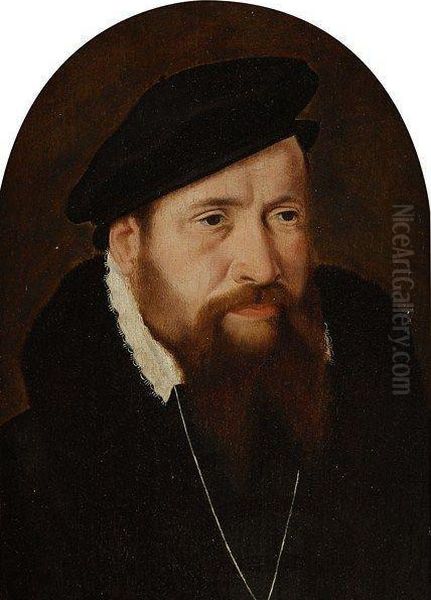 Portrait D'homme Au Beret Oil Painting by Bartholomaeus Ii Bruyn