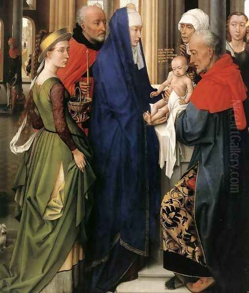 St Columba Altarpiece (detail-3) c. 1455 Oil Painting by Rogier van der Weyden