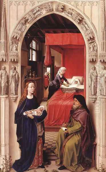 St John the Baptist altarpiece - left panel Oil Painting by Rogier van der Weyden