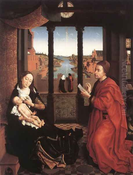 St Luke Drawing the Portrait of the Madonna c. 1450 Oil Painting by Rogier van der Weyden