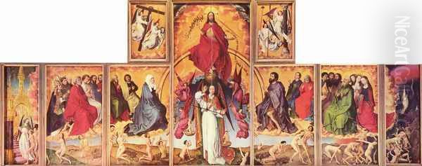 Altar of the Last Judgement in Beaune, overview, plan altar Oil Painting by Rogier van der Weyden