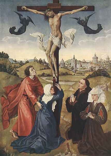 Crucifixion Triptych (central panel) c. 1445 Oil Painting by Rogier van der Weyden