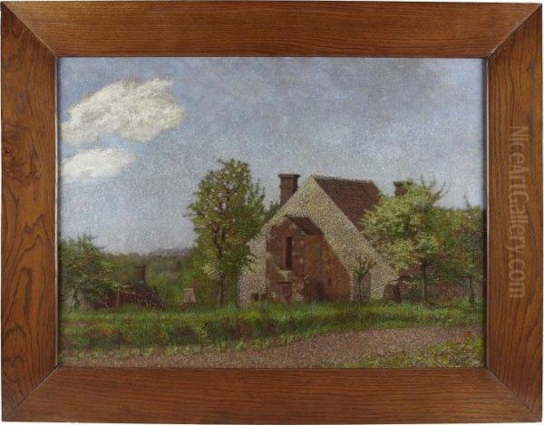 Pastoral Scene, Spring Oil Painting by Carlo Bugatti