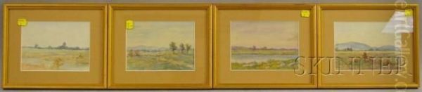 Four Framed Watercolor Landscapes Oil Painting by Horace Robbins Burdick