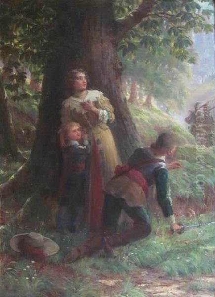 Cavalier Hiding From The Roundheads Oil Painting by John Bagnold Burgess