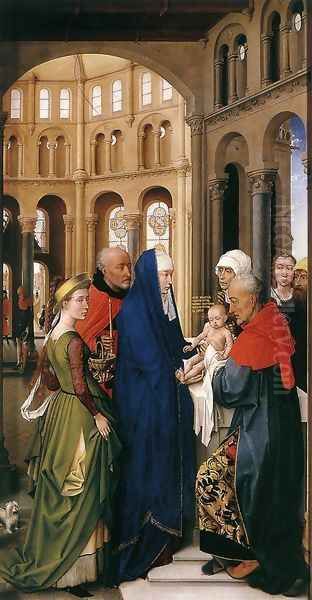 St Columba Altarpiece (right panel) c. 1455 Oil Painting by Rogier van der Weyden