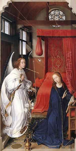 St Columba Altarpiece (left panel) c. 1455 Oil Painting by Rogier van der Weyden