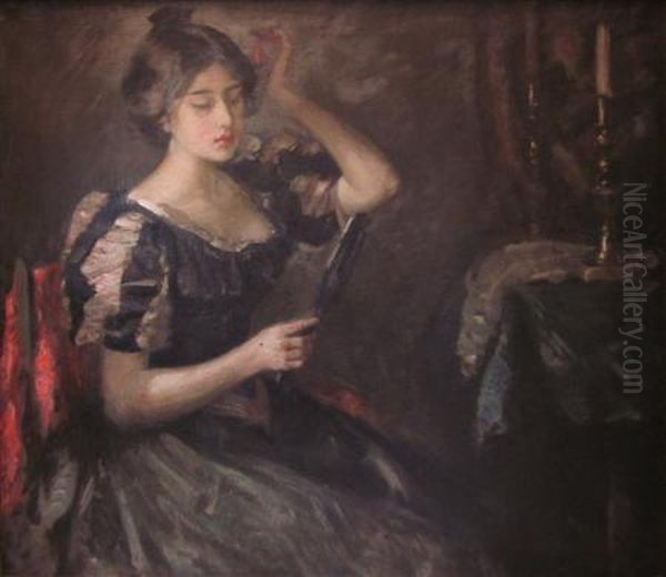 In The Mirror Oil Painting by Robert Burns