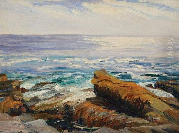 Jutting Rocks Oil Painting by Mary Cable Butler