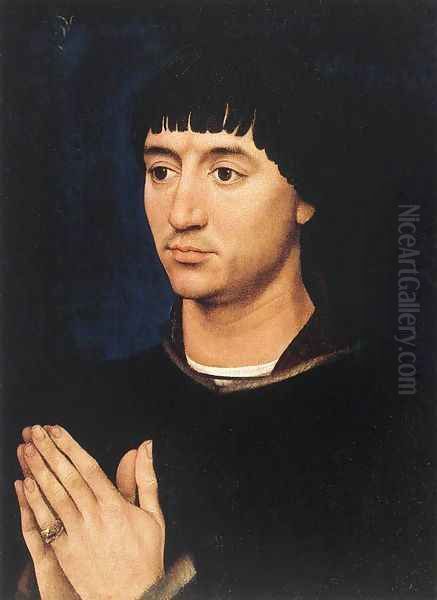 Portrait Diptych of Jean de Gros (right wing) 1450s Oil Painting by Rogier van der Weyden