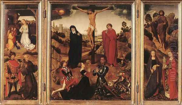 Sforza Triptych - full view Oil Painting by Rogier van der Weyden