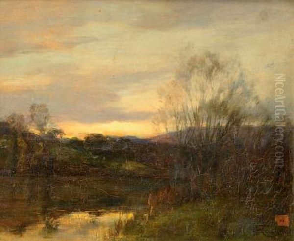 Crepuscule D'automne Oil Painting by Francois Charles Cachoud