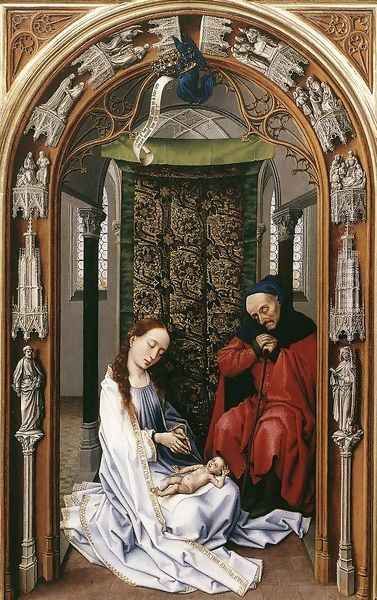 Miraflores Altarpiece: left panel (or Mary Altarpiece) Oil Painting by Rogier van der Weyden