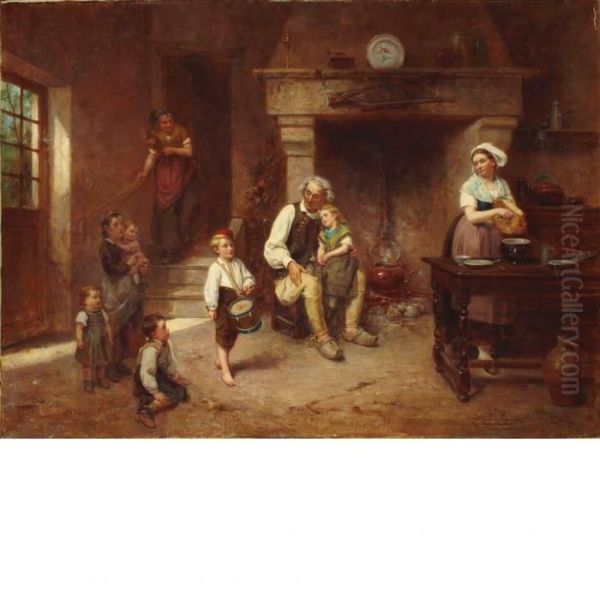 The Little Drummer Oil Painting by Leon Caille