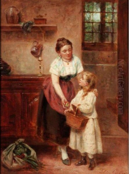 Going To School Oil Painting by Leon Caille