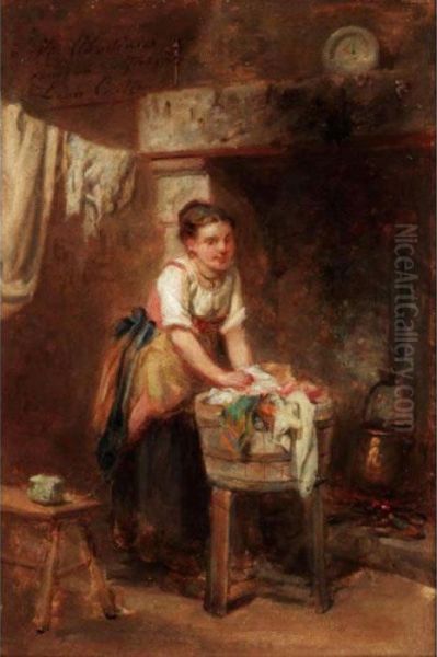 The Washer Woman Oil Painting by Leon Caille