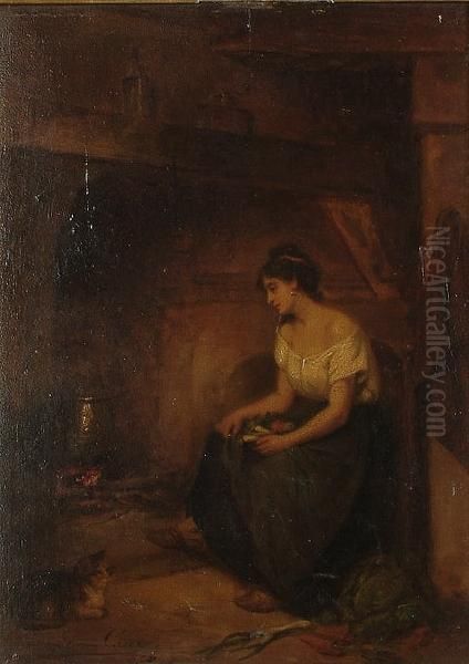 Preparing The Soup Oil Painting by Leon Caille