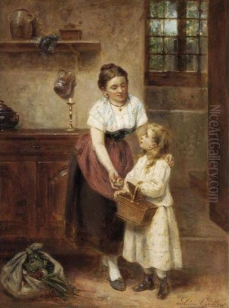 Her Picnic Basket Oil Painting by Leon Caille