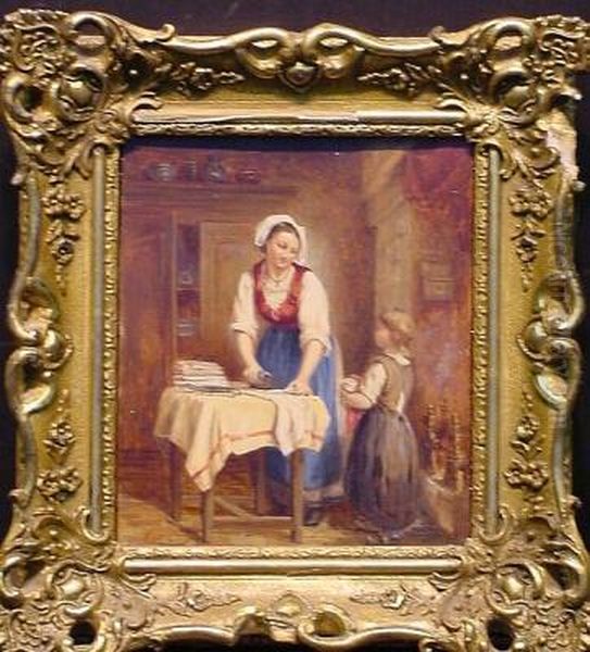 Mother's Little Helper Oil Painting by Leon Caille